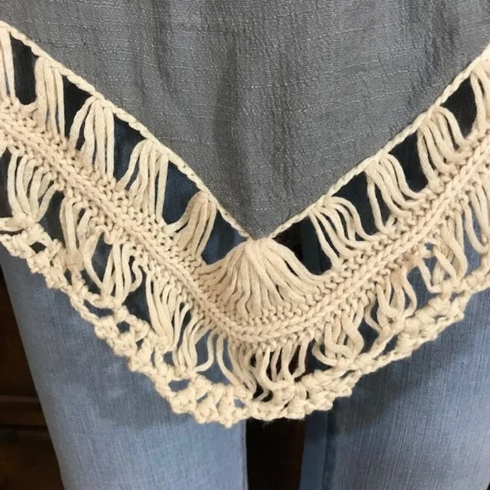 Chevron Crochet and Refined Gauze Cotton Blend Boho Top